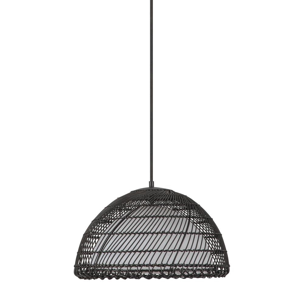 ALORA MOOD Lighting PD631416MBOP Pendant, 1 Light, Matte Black/Opal