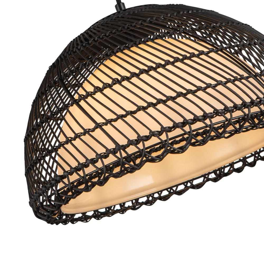 ALORA MOOD Lighting PD631416MBOP Pendant, 1 Light, Matte Black/Opal