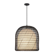 ALORA MOOD Lighting PD631920MBOP Pendant, 1 Light, Matte Black/Opal Glass