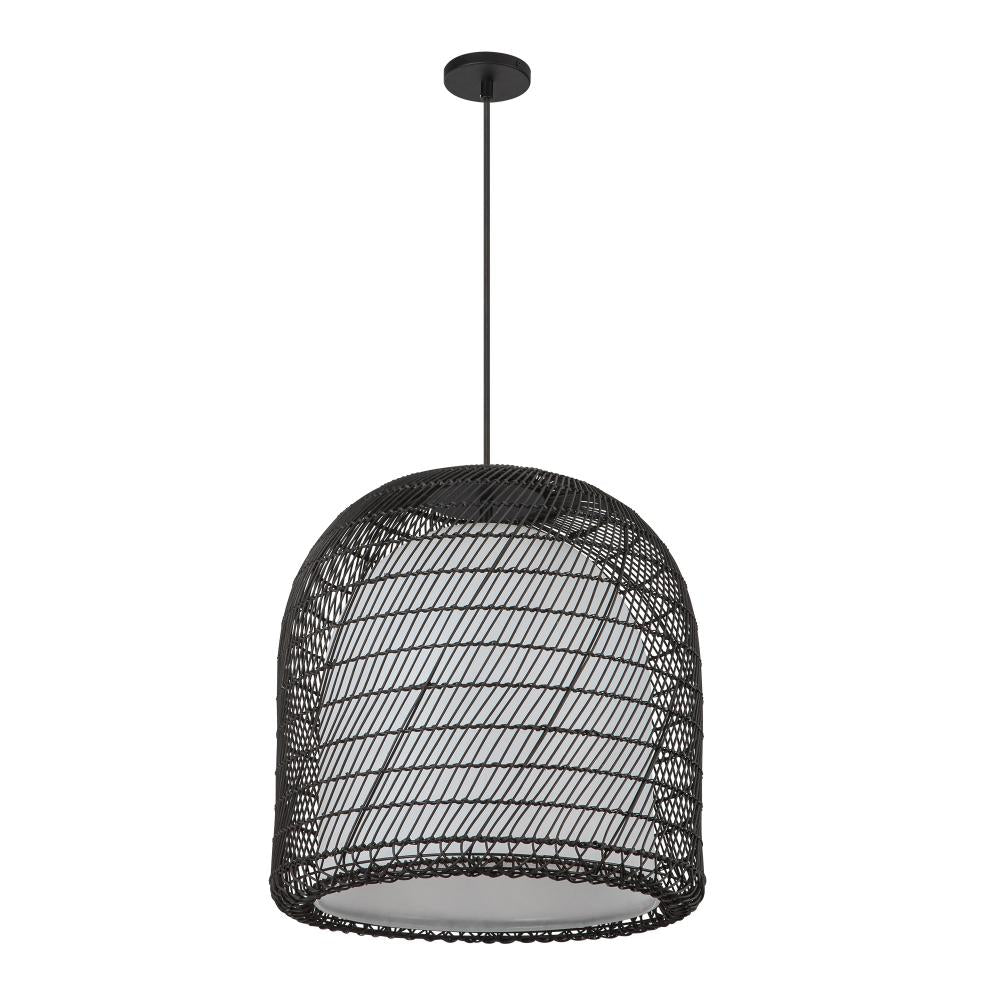 ALORA MOOD Lighting PD631920MBOP Pendant, 1 Light, Matte Black/Opal Glass