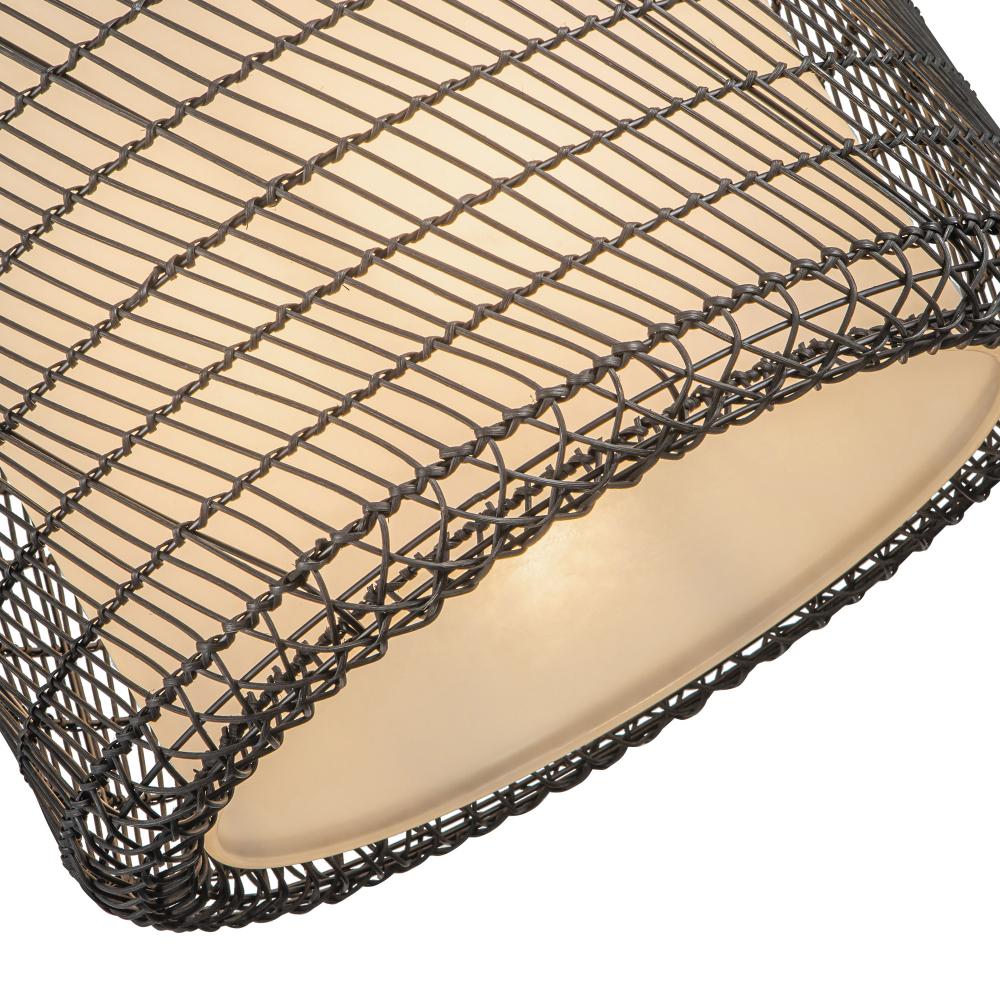 ALORA MOOD Lighting PD631920MBOP Pendant, 1 Light, Matte Black/Opal Glass