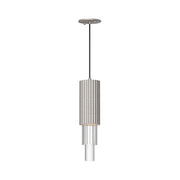 ALORA MOOD Lighting PD502204BNCR Pendant, LED, Art Deco, Brushed Nickel/Clear Ribbed Glass