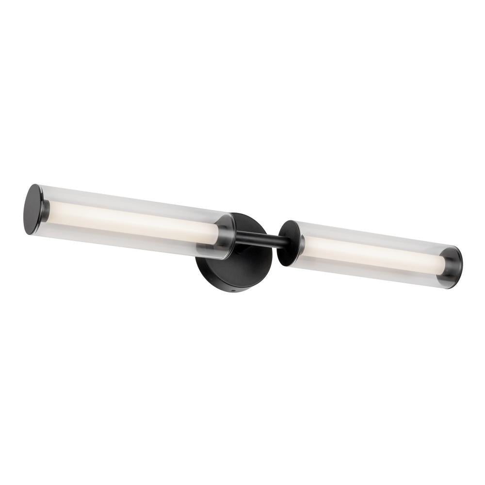 Kuzco Braga VL28028-BK Vanity Light Fixture, UL Damp Rated, Black
