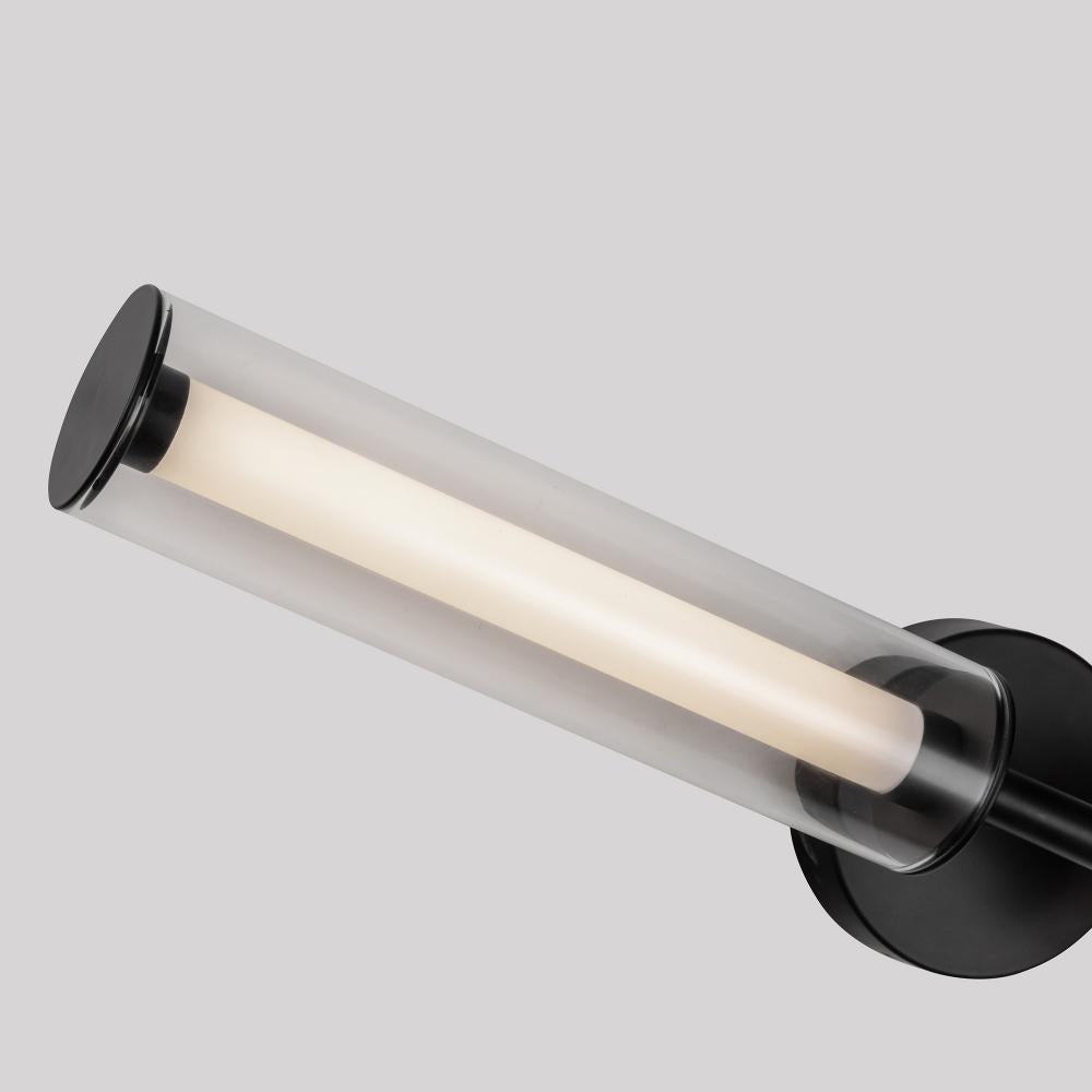 Kuzco Braga VL28028-BK Vanity Light Fixture, UL Damp Rated, Black