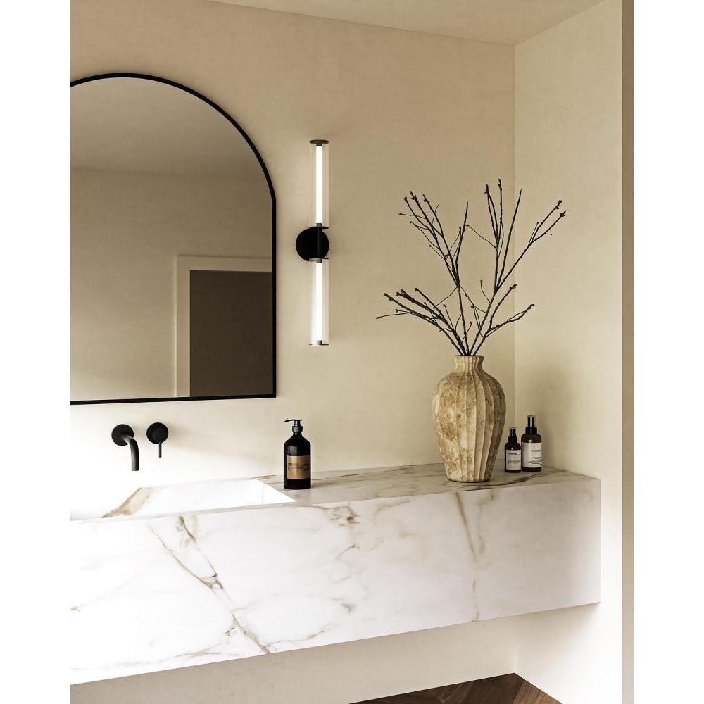 Kuzco Braga VL28028-BK Vanity Light Fixture, UL Damp Rated, Black