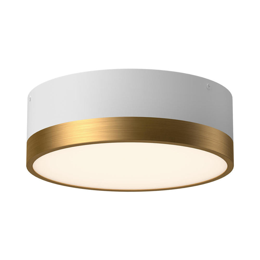 ALORA MOOD Lighting FM556212AGWH Flush Mount, 2 Lights, Aged Gold/White
