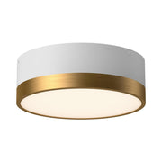 ALORA MOOD Lighting FM556212AGWH Flush Mount, 2 Lights, Aged Gold/White