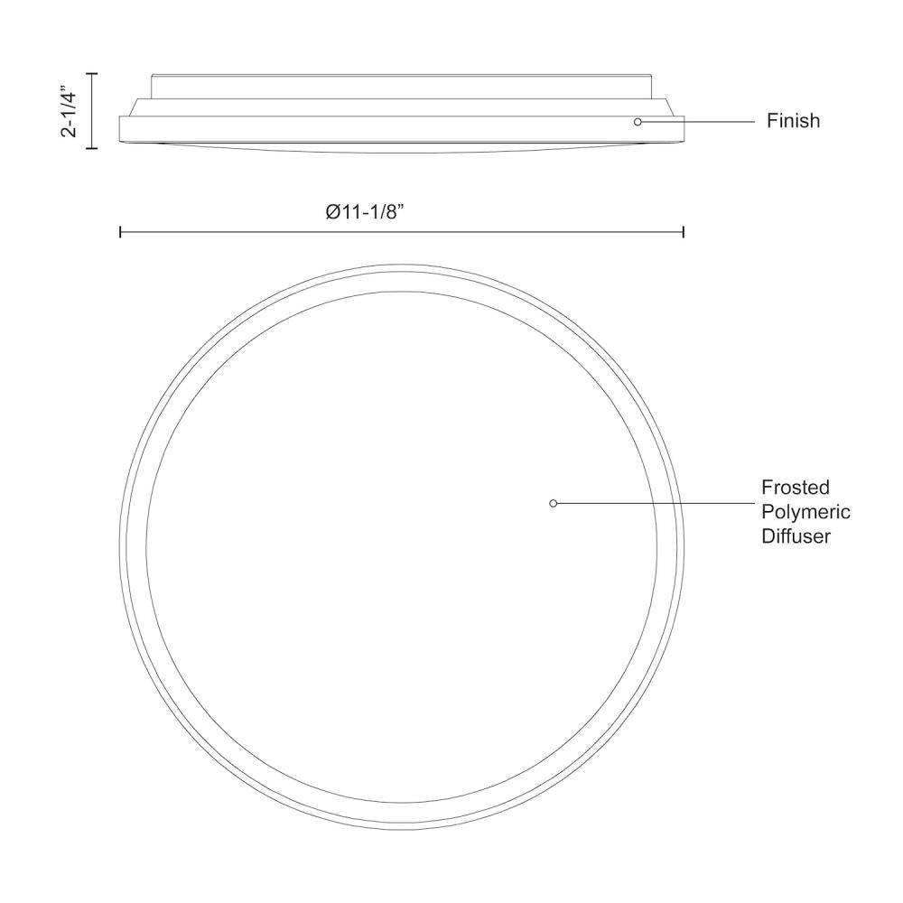 Kuzco Brook FM43311-WH Flush Mount, LED, White