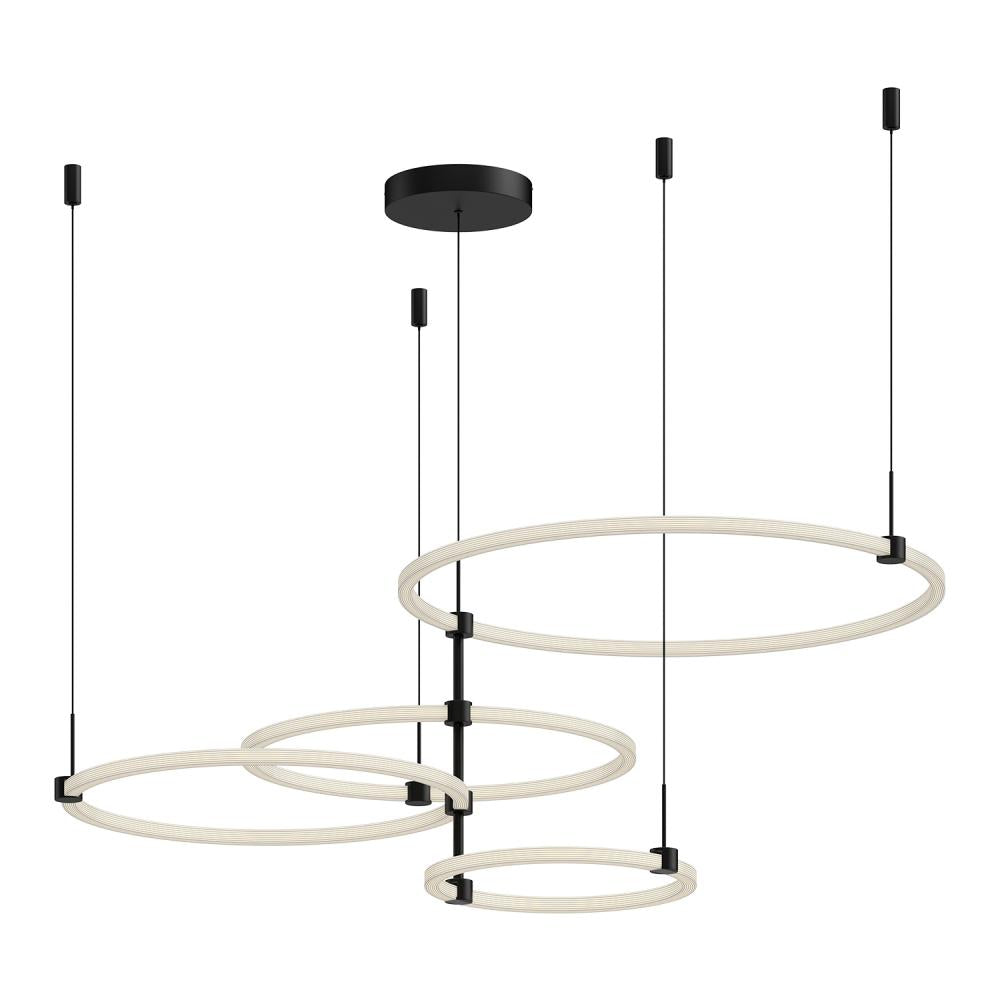 Kuzco Bruni CH24755-BK Chandelier, Adjustable Rings, Black