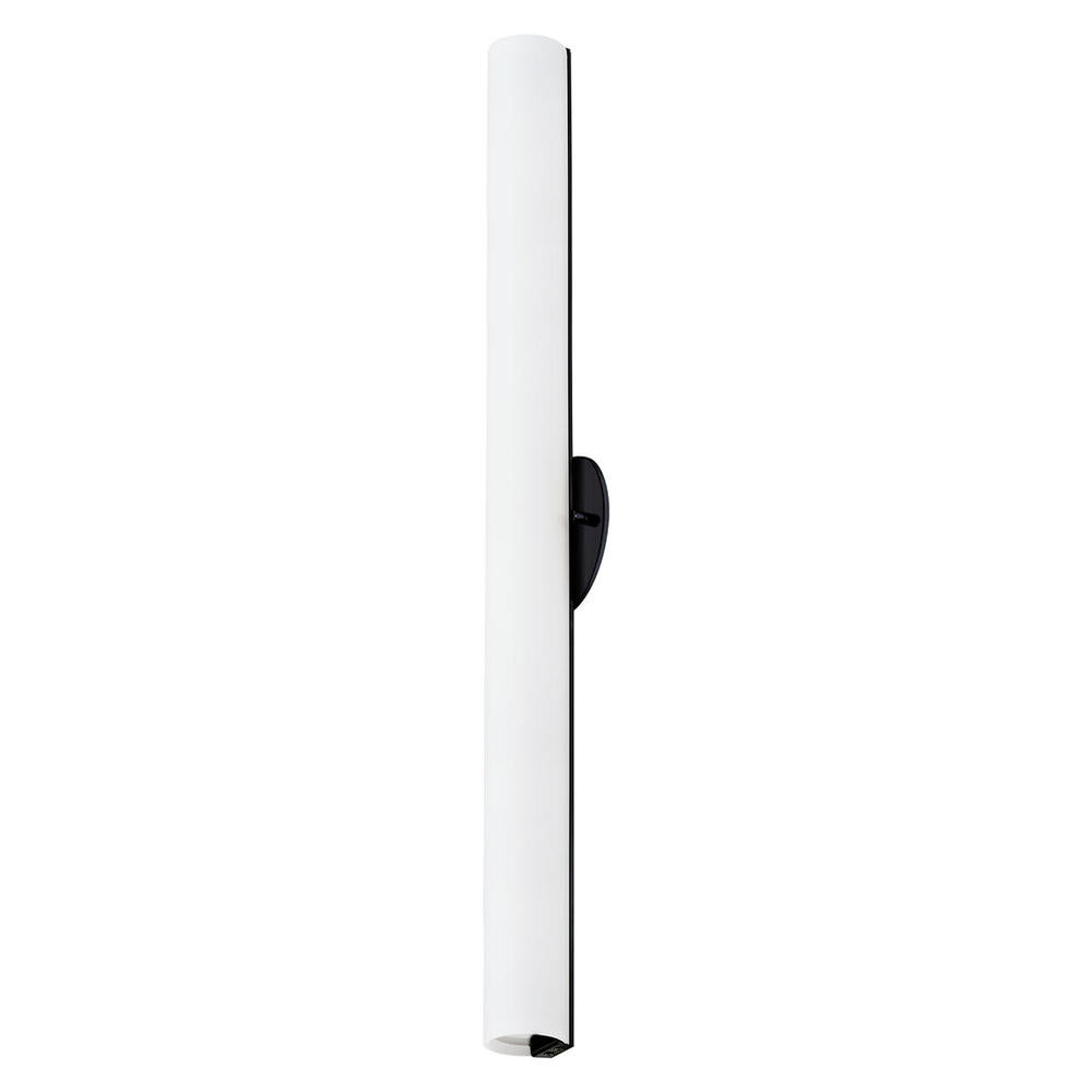 Kuzco WS8332-BK Wall Sconce, 32-in LED, Cylinder White Opal Glass, Black