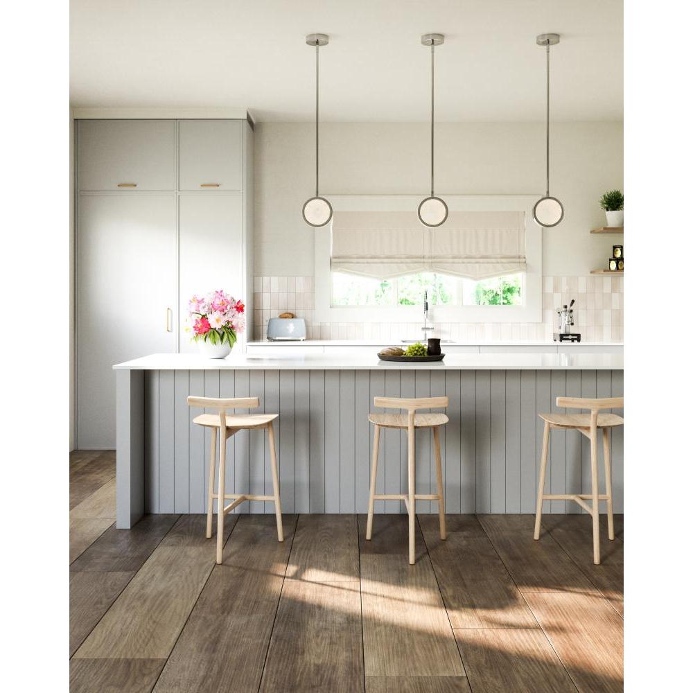 ALORA Lighting PD325106 Polished Nickel/Alabaster LED Pendant Light Fixture, UL Damp Rated, Polished Nickel/Alabaster