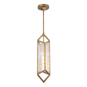 ALORA Lighting PD332119VBCR Pendant, Ribbed Glass/Vintage Brass