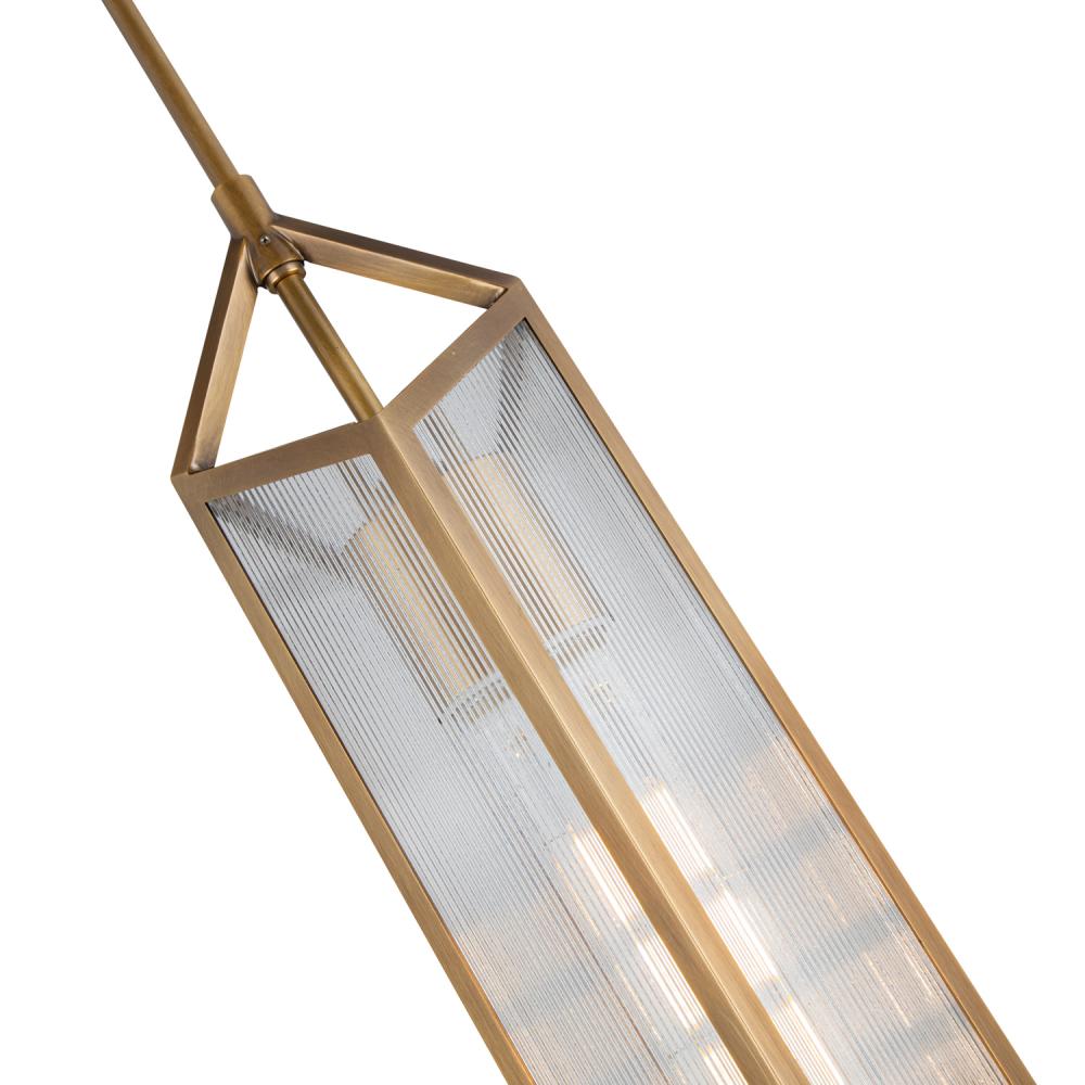 ALORA Lighting PD332119VBCR Pendant, Ribbed Glass/Vintage Brass