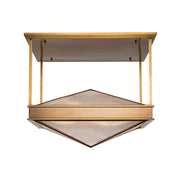 ALORA Lighting SF332919VBCR Semi Flush Mount, Ribbed Glass/Vintage Brass