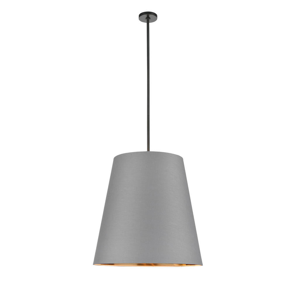 ALORA Lighting PD311025UBGG Pendant Light Fixture, 3 Lights, Gray Linen with Gold Parchment, Urban Bronze