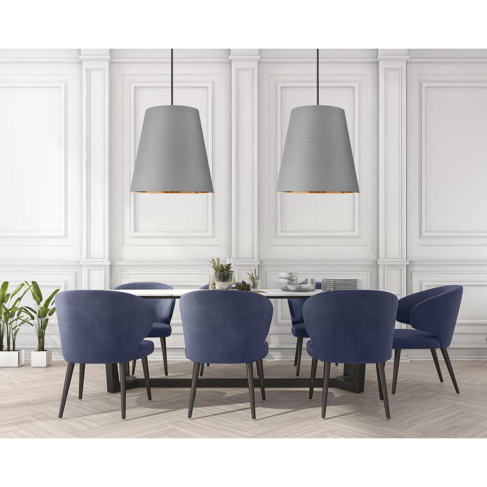 ALORA Lighting PD311025UBGG Pendant Light Fixture, 3 Lights, Gray Linen with Gold Parchment, Urban Bronze