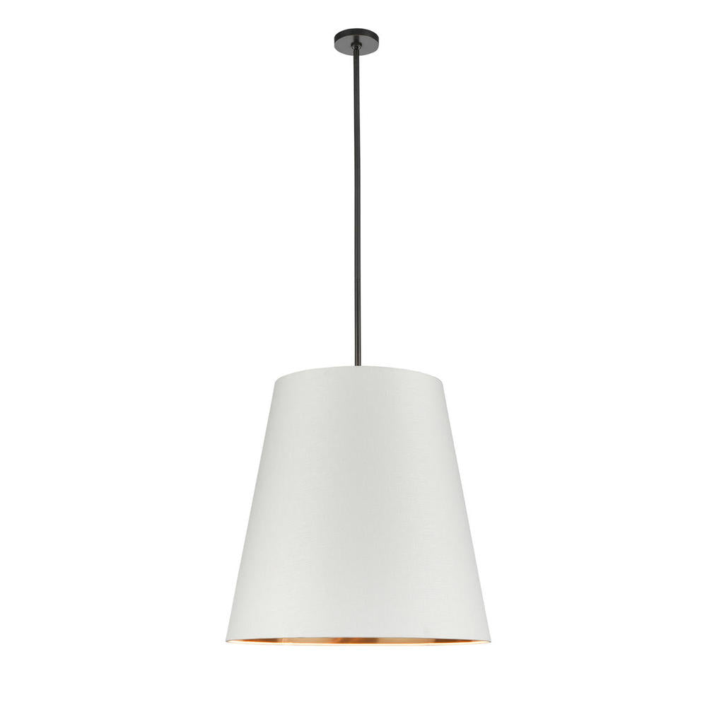 ALORA Lighting PD311025UBWG Pendant, 3 Lights, Urban Bronze/White Linen With Gold Parchment