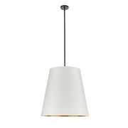ALORA Lighting PD311025UBWG Pendant, 3 Lights, Urban Bronze/White Linen With Gold Parchment