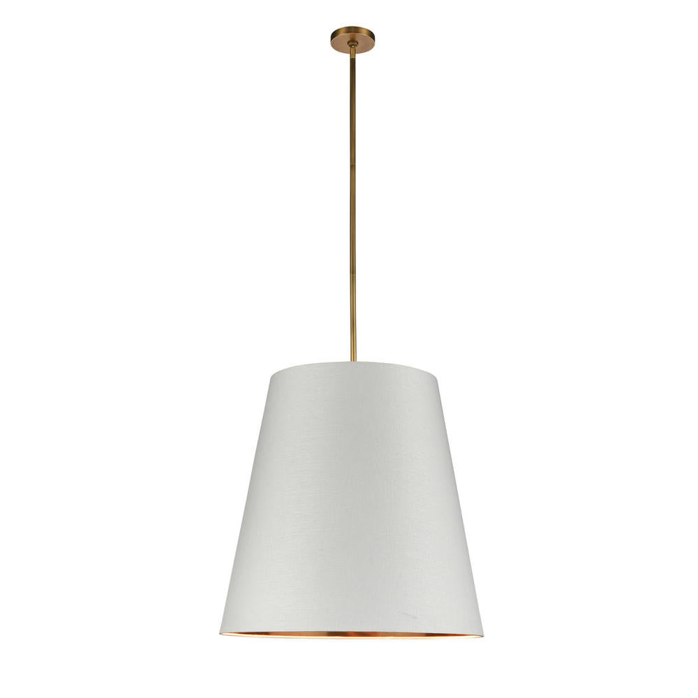 ALORA Lighting PD311025VBWG Pendant, Vintage Brass/White Linen, 3 Lights