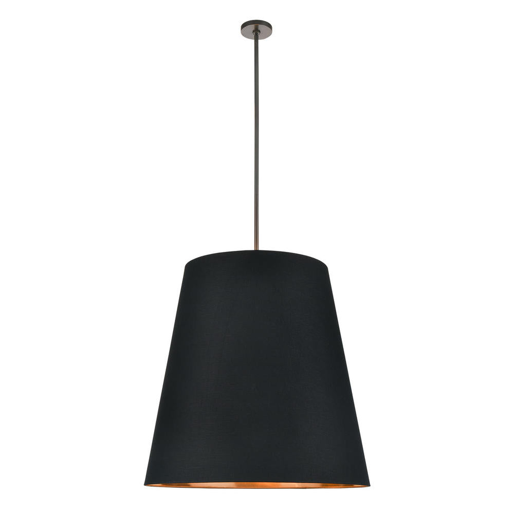 ALORA Lighting PD311030UBBG Pendant Light, UL Damp Rated, Black Linen With Gold Parchment/Urban Bronze