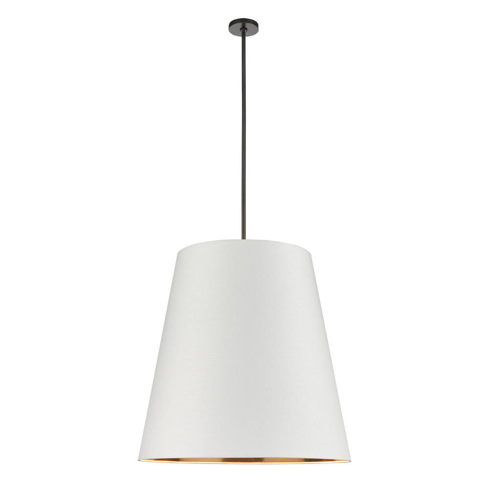 ALORA Lighting PD311030UBWG Pendant Light Fixture, Urban Bronze/White Linen With Gold Parchment