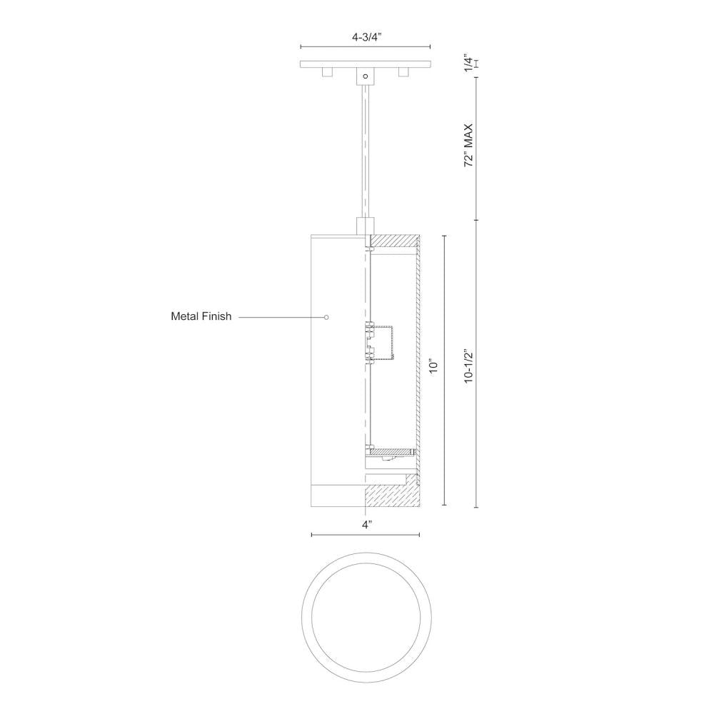 Kuzco Lighting 401432BN-LED Pendant, LED, 10-in, Brushed Nickel
