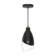 ALORA MOOD Lighting PD587105MBCL Capri 5-in Clear Glass/Matte Black 1 Light Pendant, UL Damp Rated, Matte Black