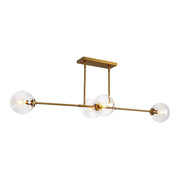 ALORA MOOD Lighting LP549448AGCL Linear Pendant, UL Damp Rated, Aged Brass/Clear Glass