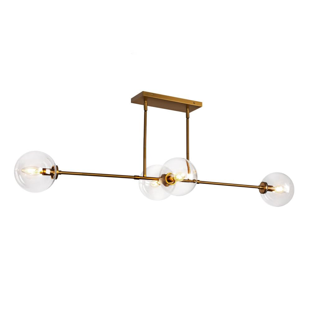 ALORA MOOD Lighting LP549448AGCL Linear Pendant, UL Damp Rated, Aged Brass/Clear Glass
