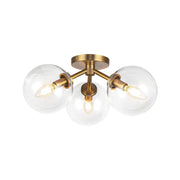 ALORA MOOD Lighting SF549315AGCL Cassia 15-in Semi-Flush Mount, 3 Lights, Aged Brass/Clear Glass