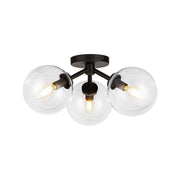 ALORA MOOD Lighting SF549315MBCL Semi-Flush Mount, 3 Lights, Matte Black/Clear Glass