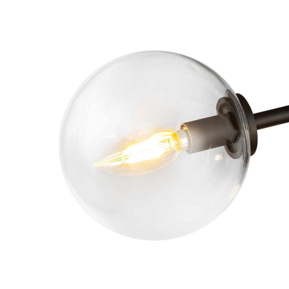 ALORA MOOD Lighting SF549315MBCL Semi-Flush Mount, 3 Lights, Matte Black/Clear Glass