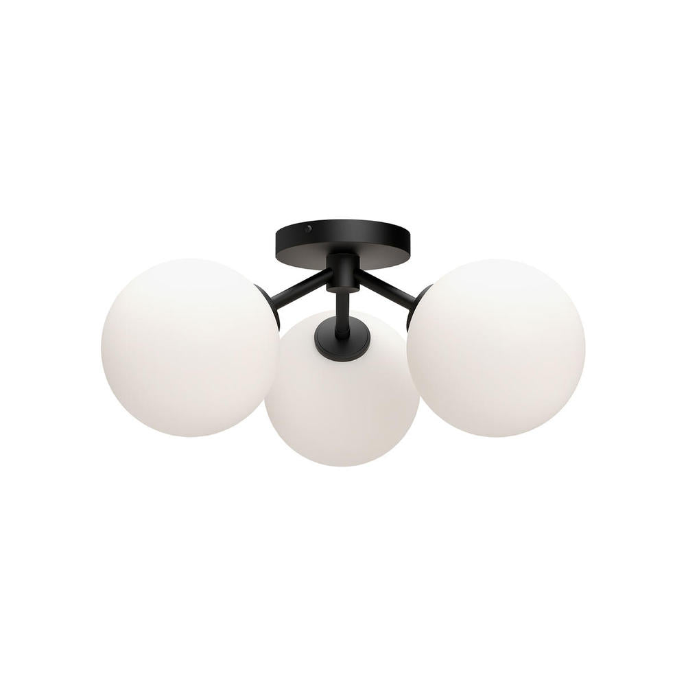 ALORA MOOD Lighting SF549315MBOP Semi Flush Mount, UL Damp Rated, Matte Black/Opal Matte Glass