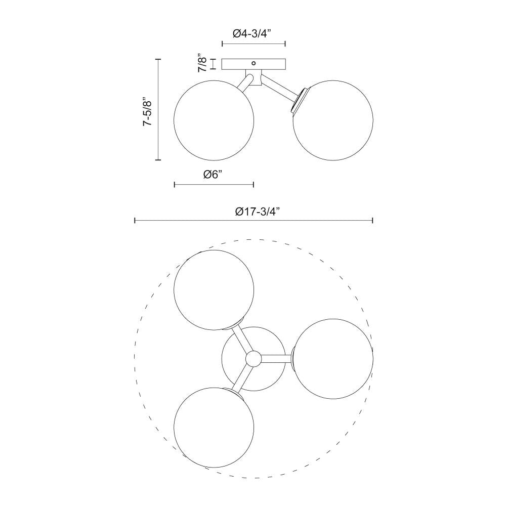 ALORA MOOD Lighting SF549315MBOP Semi Flush Mount, UL Damp Rated, Matte Black/Opal Matte Glass