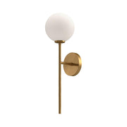ALORA MOOD Lighting WV549101AGOP Wall/Vanity Light Fixture, UL Damp Rated, Aged Gold/Opal Matte Glass