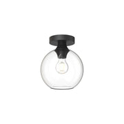 Kuzco Lighting FM506108MBCL Flush Mount, 1 Light, Clear Glass/Matte Black