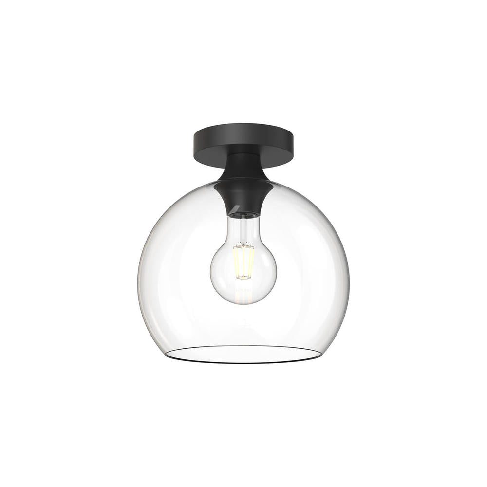 ALORA MOOD Lighting FM506210MBCL Flush Mount, Classic Chic Style, Clear Glass/Matte Black
