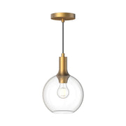 Kuzco PD506108AGCL Pendant Light Fixture, UL Damp Rated, Aged Gold/Clear Glass