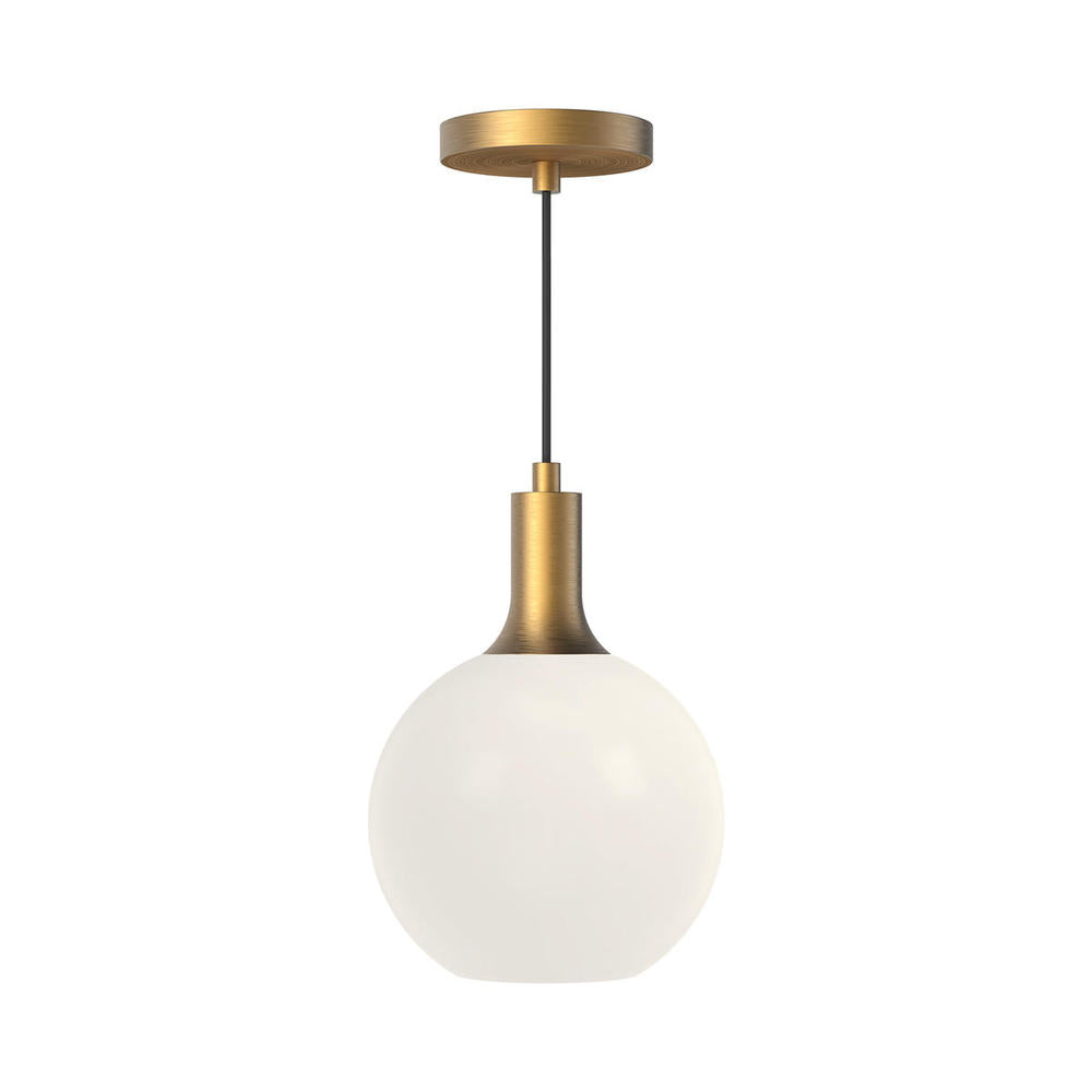 ALORA MOOD Lighting PD506108AGOP Pendant Light Fixture, UL Damp Rated, Aged Gold/Opal Matte Glass
