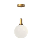 ALORA MOOD Lighting PD506108AGOP Pendant Light Fixture, UL Damp Rated, Aged Gold/Opal Matte Glass