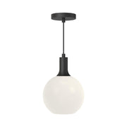 ALORA MOOD Lighting PD506108MBOP Pendant, 1 Light, Matte Black/Opal Matte Glass