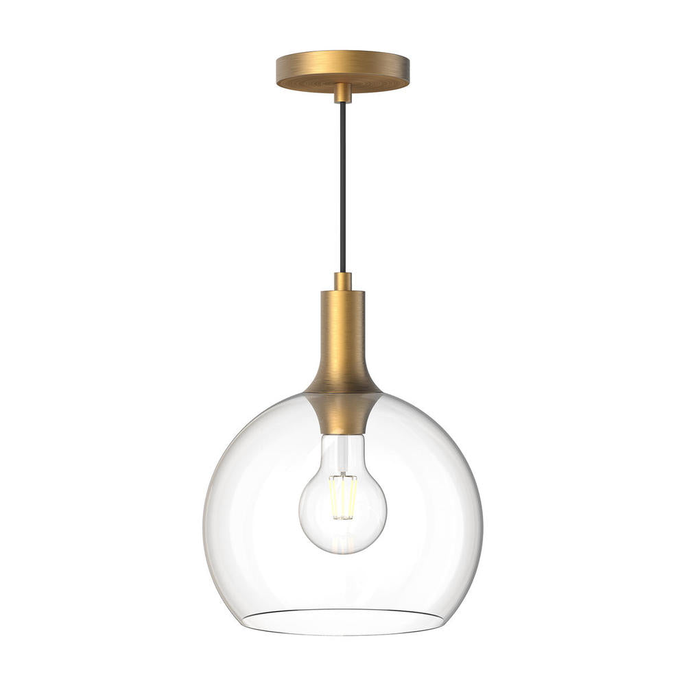 ALORA MOOD Lighting PD506210AGCL Pendant Light Fixture, UL Damp Rated, Aged Gold/Clear Glass