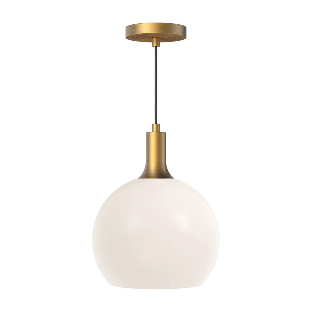 ALORA MOOD Lighting PD506210AGOP Pendant Light Fixture, UL Damp Rated, Aged Gold/Opal Matte Glass