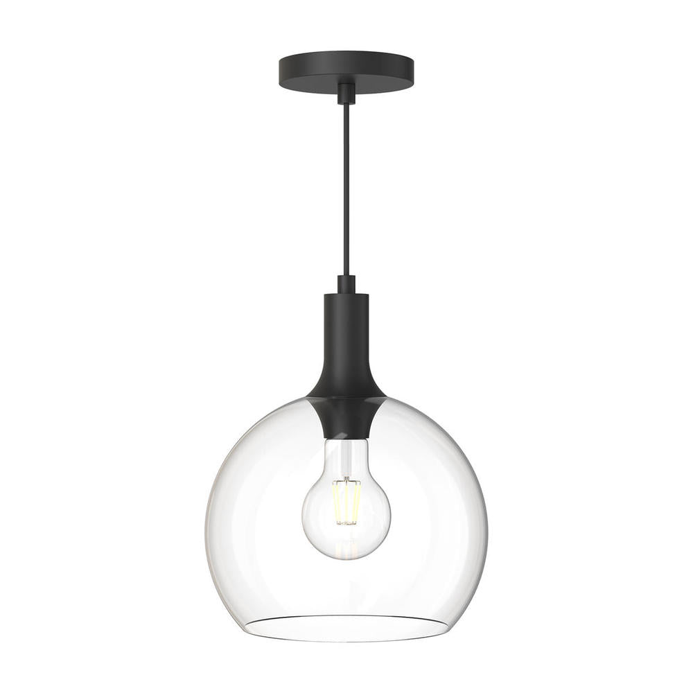 ALORA MOOD Lighting PD506210MBCL Pendant Light Fixture, UL Damp Rated, Clear Glass/Matte Black