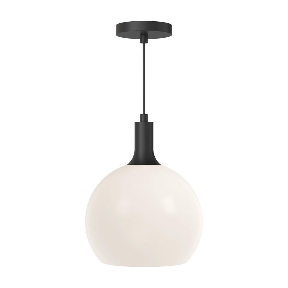 ALORA MOOD Lighting PD506210MBOP Pendant Light Fixture, 1 Light, Matte Black/Opal Matte Glass