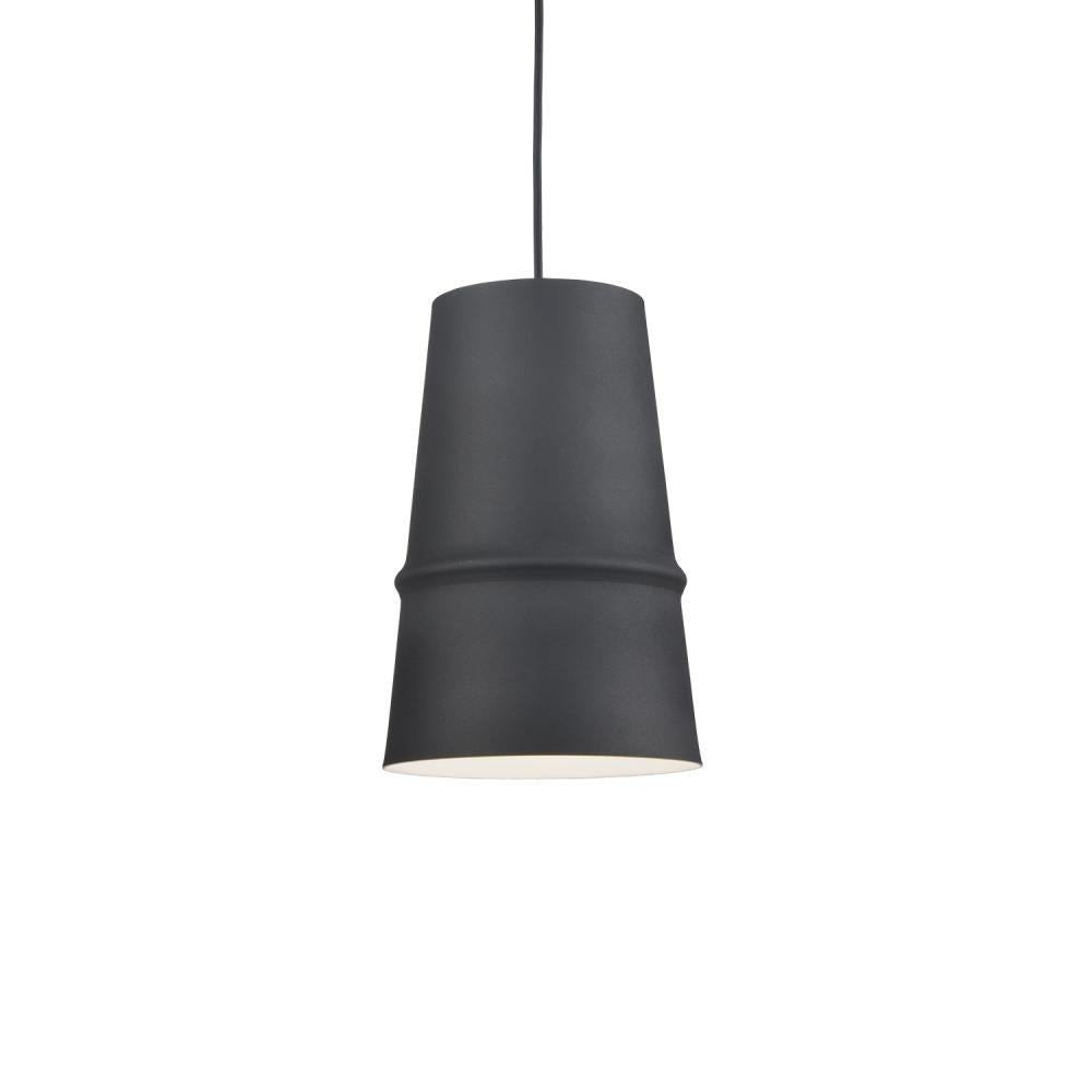 Kuzco Lighting 492208-BK Pendant, 8-in Black 1 Light, Suspension with Cloth Cable