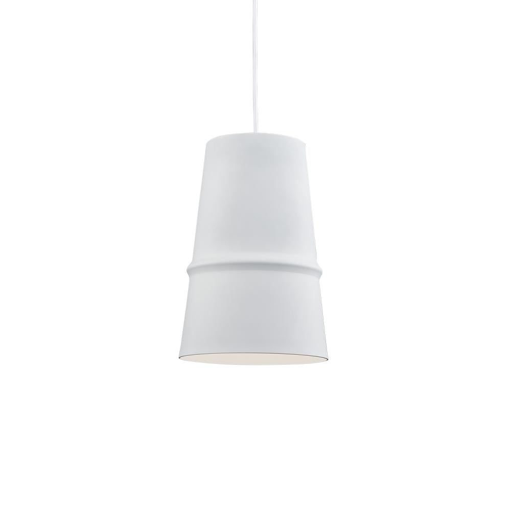 Kuzco Lighting 492208-WH Pendant, 1 Light, Conical Shade, White