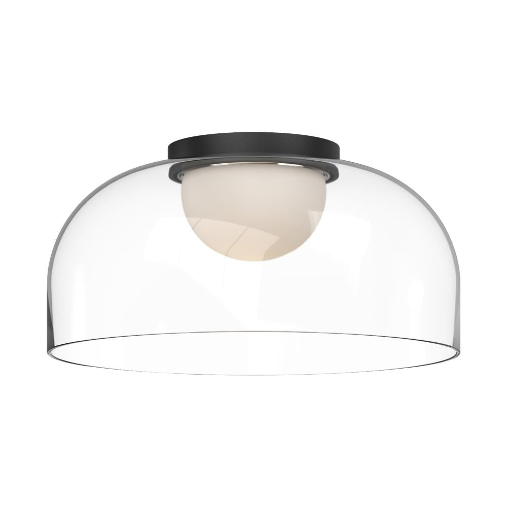 Kuzco Cedar FM52512-BK/CL Flush Mount, UL Listed, Black/Clear