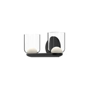 Kuzco Cedar VL52512-BK/CL Vanity Light Fixture, UL Damp Rated, Black/Clear