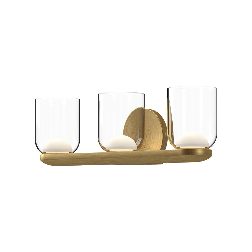 Kuzco Cedar VL52520-BG/CL Vanity Light Fixture, UL Damp Rated, Brushed Gold/Clear